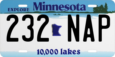MN license plate 232NAP