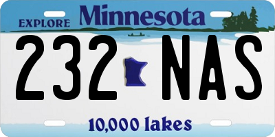 MN license plate 232NAS