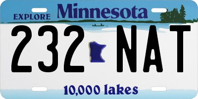 MN license plate 232NAT
