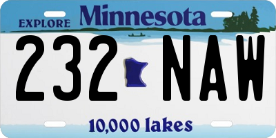 MN license plate 232NAW