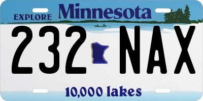 MN license plate 232NAX