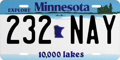 MN license plate 232NAY
