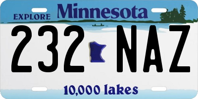 MN license plate 232NAZ