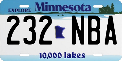MN license plate 232NBA