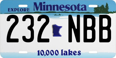 MN license plate 232NBB