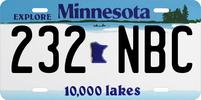 MN license plate 232NBC