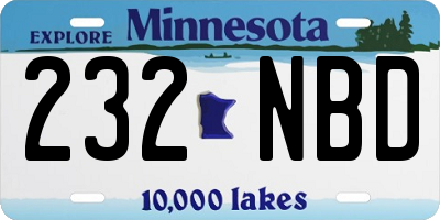 MN license plate 232NBD