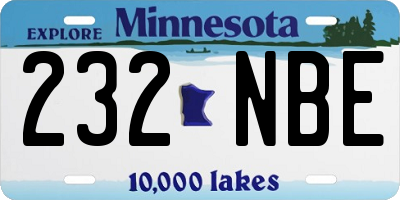 MN license plate 232NBE