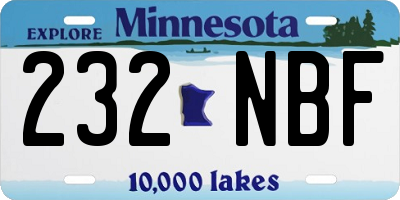 MN license plate 232NBF