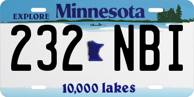 MN license plate 232NBI