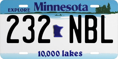 MN license plate 232NBL