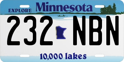 MN license plate 232NBN