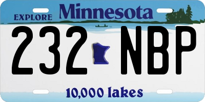 MN license plate 232NBP
