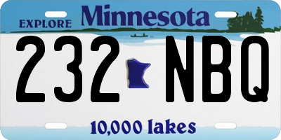 MN license plate 232NBQ