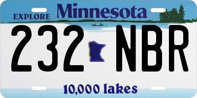 MN license plate 232NBR