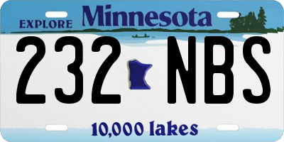 MN license plate 232NBS