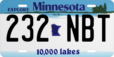 MN license plate 232NBT