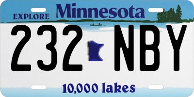 MN license plate 232NBY