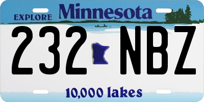 MN license plate 232NBZ