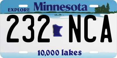 MN license plate 232NCA