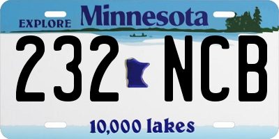 MN license plate 232NCB