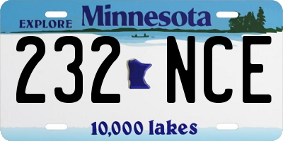 MN license plate 232NCE