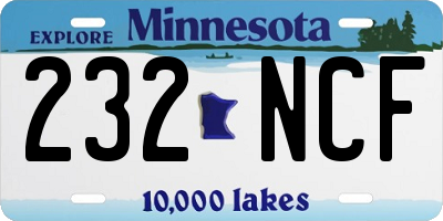 MN license plate 232NCF