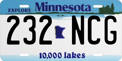 MN license plate 232NCG