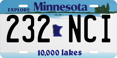 MN license plate 232NCI