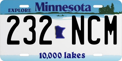 MN license plate 232NCM