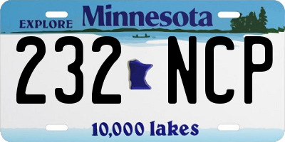 MN license plate 232NCP