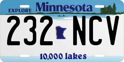 MN license plate 232NCV