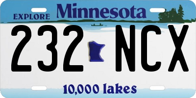 MN license plate 232NCX