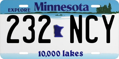 MN license plate 232NCY