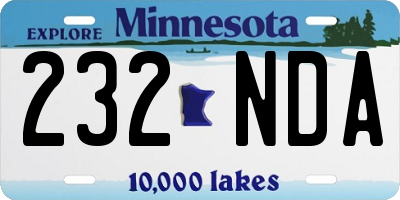 MN license plate 232NDA