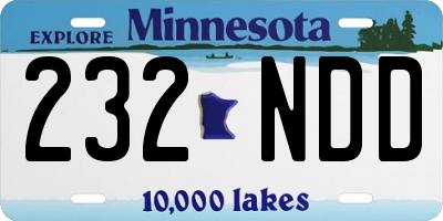 MN license plate 232NDD