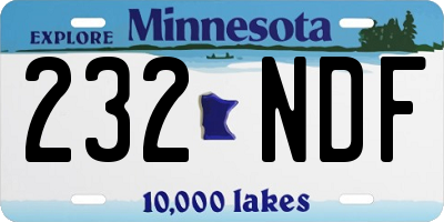 MN license plate 232NDF