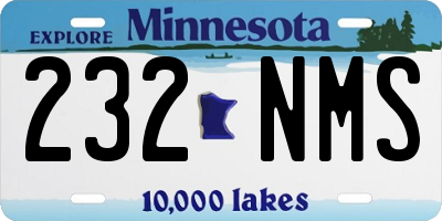 MN license plate 232NMS