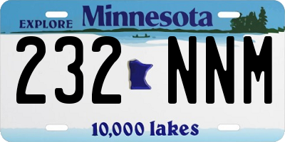 MN license plate 232NNM
