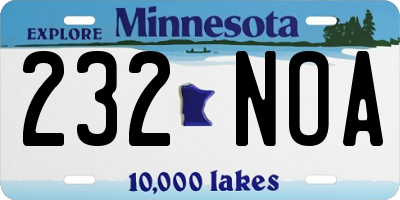MN license plate 232NOA
