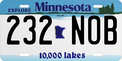 MN license plate 232NOB