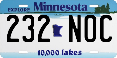 MN license plate 232NOC