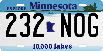MN license plate 232NOG
