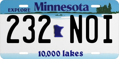 MN license plate 232NOI