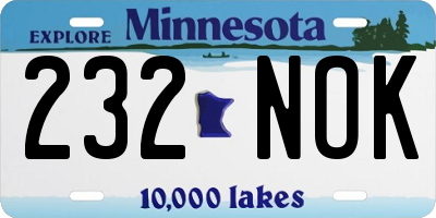 MN license plate 232NOK