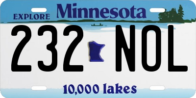 MN license plate 232NOL