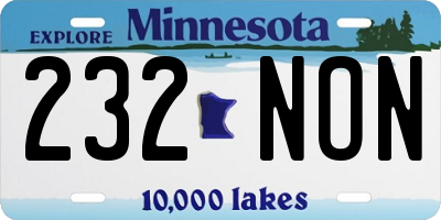 MN license plate 232NON
