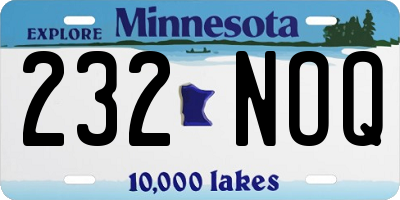 MN license plate 232NOQ