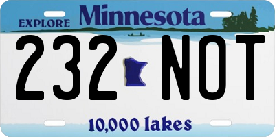 MN license plate 232NOT