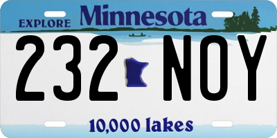 MN license plate 232NOY